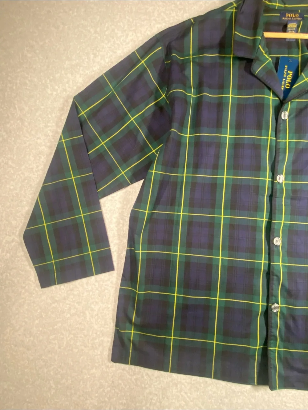 Polo Ralph Lauren Sleepwear Men’s Size XL Navy ,Green Plaid Long sleeve NWT